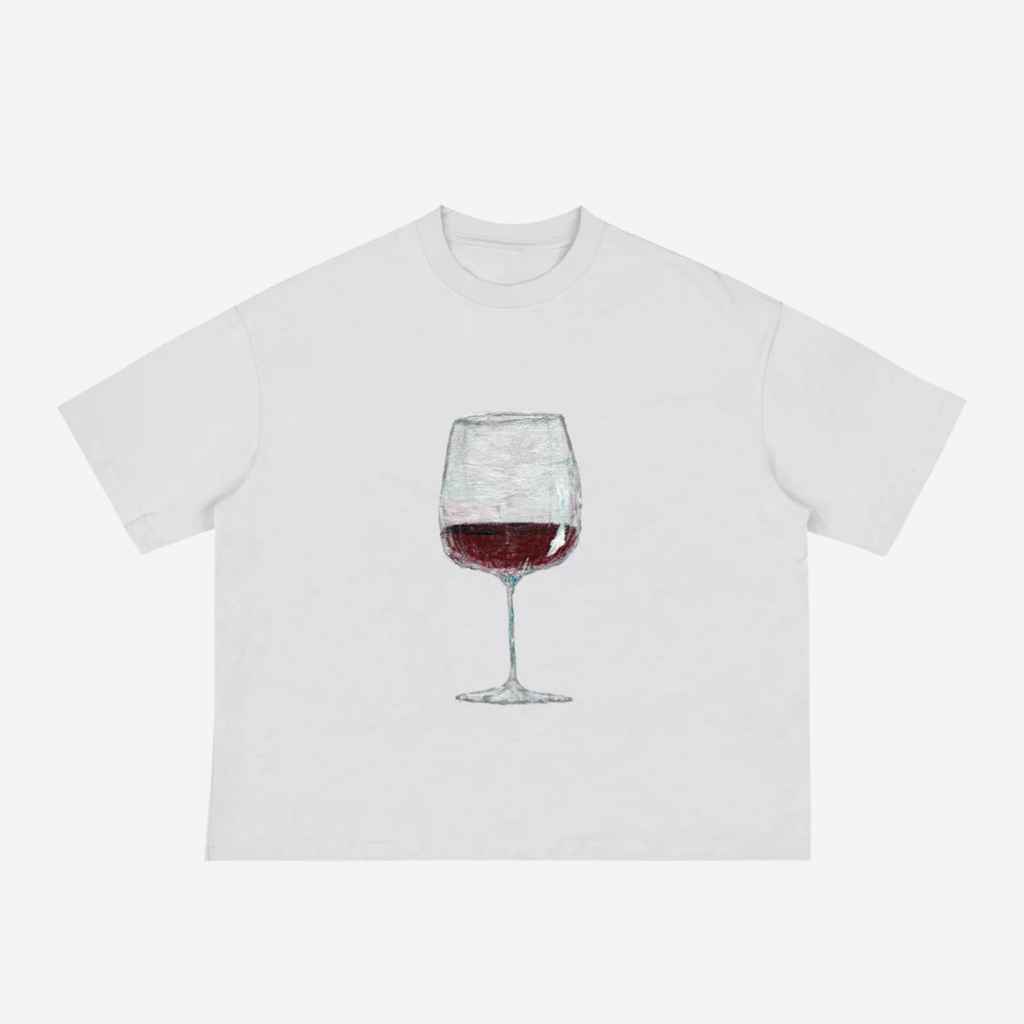 wine glass boxy tee