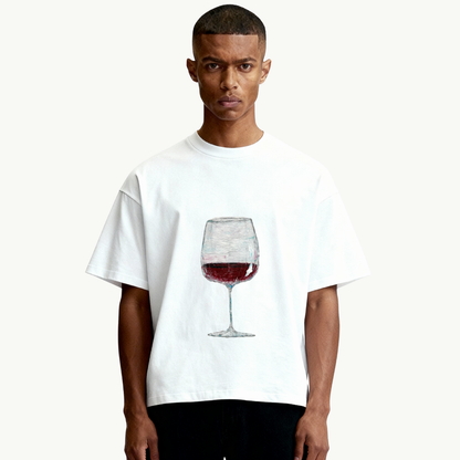 wine glass boxy tee tees-clo
