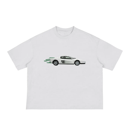 white ferrari boxy tee tees-clo